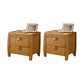Solid Wood Nightstand Contemporary Bedside Cabinet with 2 Drawers Natural 2 Piece Set Clearhalo 'Bedroom Furniture' 'furn' 'furn_night_stand' 'Furniture' 'night_stand' 'Nightstands' 6646195