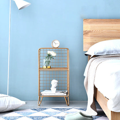 ベッドルーム用のメタルベッドナイトスタンドオープンストレージベッドサイドキャビネット