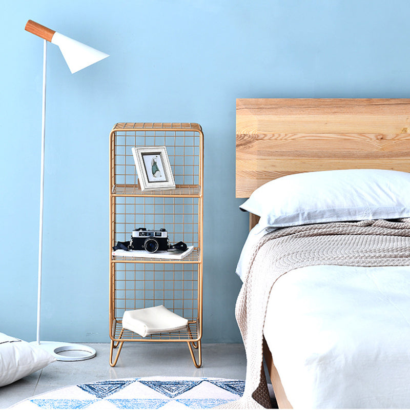 ベッドルーム用のメタルベッドナイトスタンドオープンストレージベッドサイドキャビネット