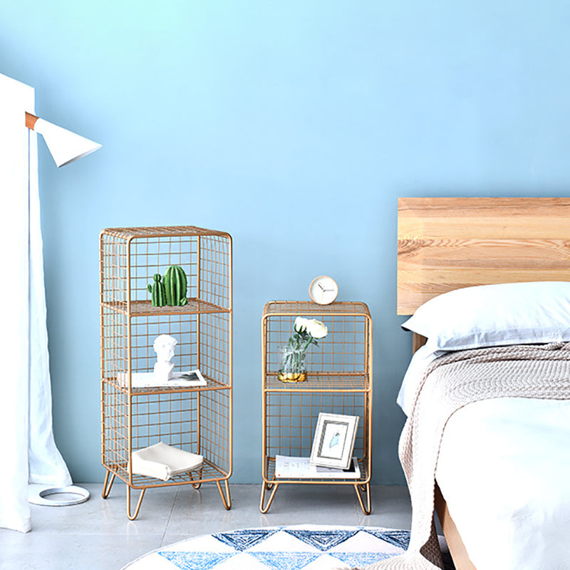 ベッドルーム用のメタルベッドナイトスタンドオープンストレージベッドサイドキャビネット