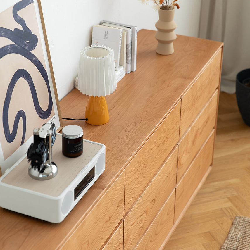 Commode double ultra moderne en pin massif, commode de rangement horizontale pour chambre à coucher