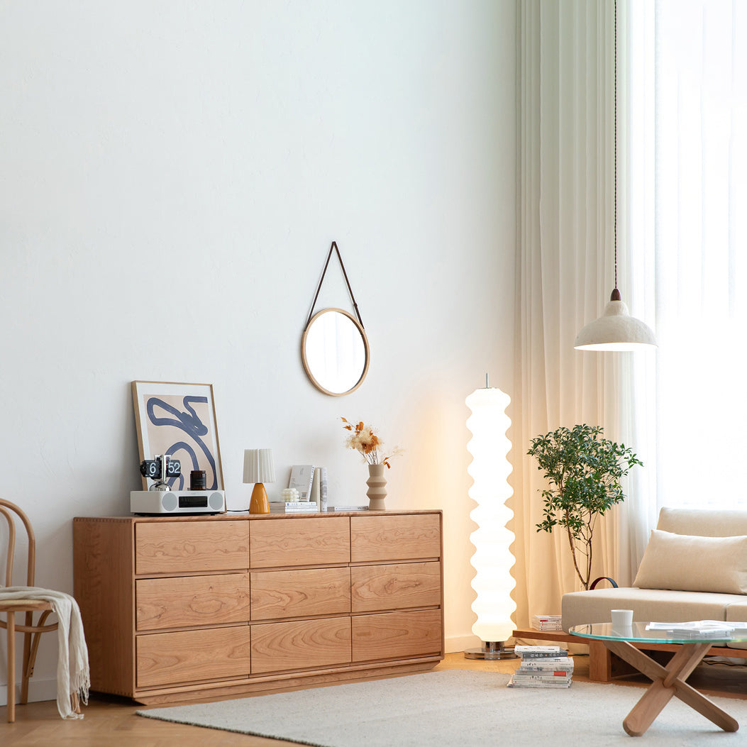Commode double ultra moderne en pin massif, commode de rangement horizontale pour chambre à coucher