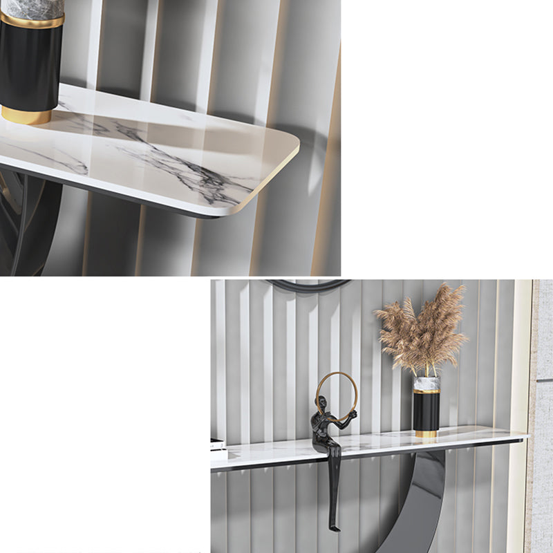 Console rettangolare di pietra Tabella 1-SHELF 31,5 "TABELLO DI ACCENTO ALTA