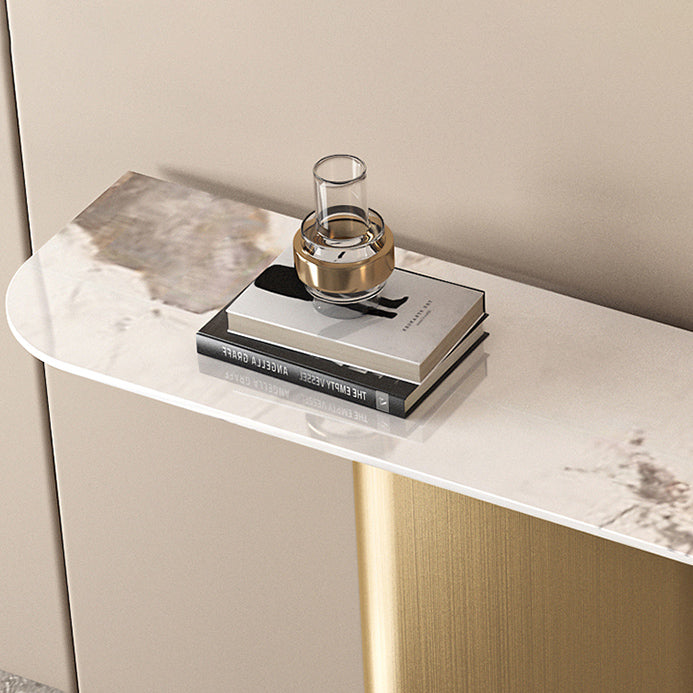 Contemporary Console Accent Table Antique Finish Half Moon Console Table Clearhalo 'Console Tables' 'console_tables' 'Entry & Mudroom Furniture' 'furn' 'furn_console_tables' 'Furniture' 6646471