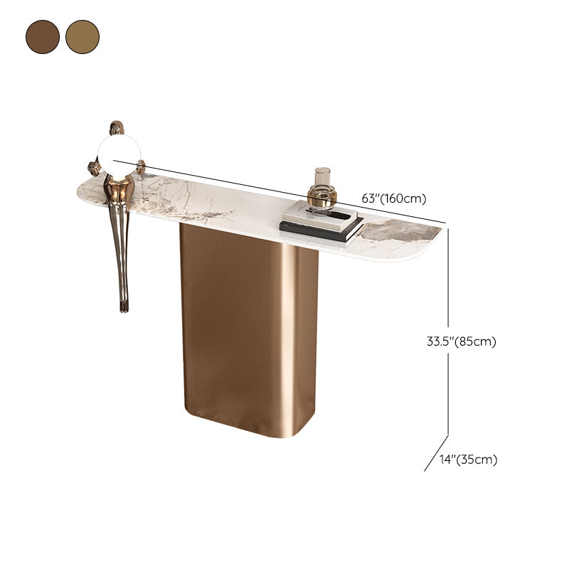 Contemporary Console Accent Table Antique Finish Half Moon Console Table Clearhalo 'Console Tables' 'console_tables' 'Entry & Mudroom Furniture' 'furn' 'furn_console_tables' 'Furniture' 6646478