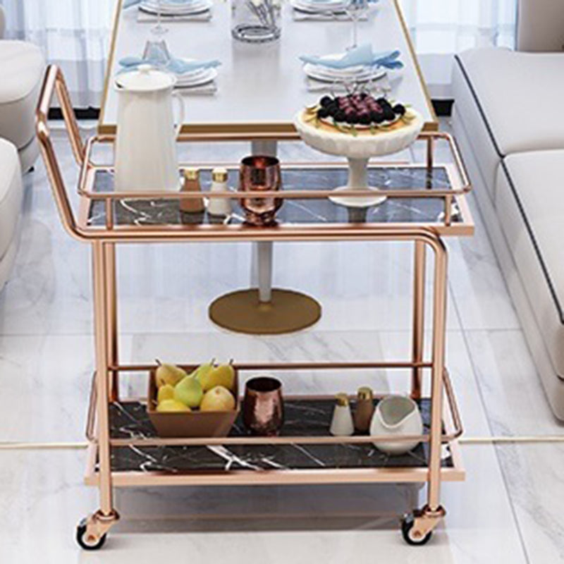 Mesa moderna de preparación para comidas para el hogar Mesa de preparación de almacenamiento abierta de metal enrollable