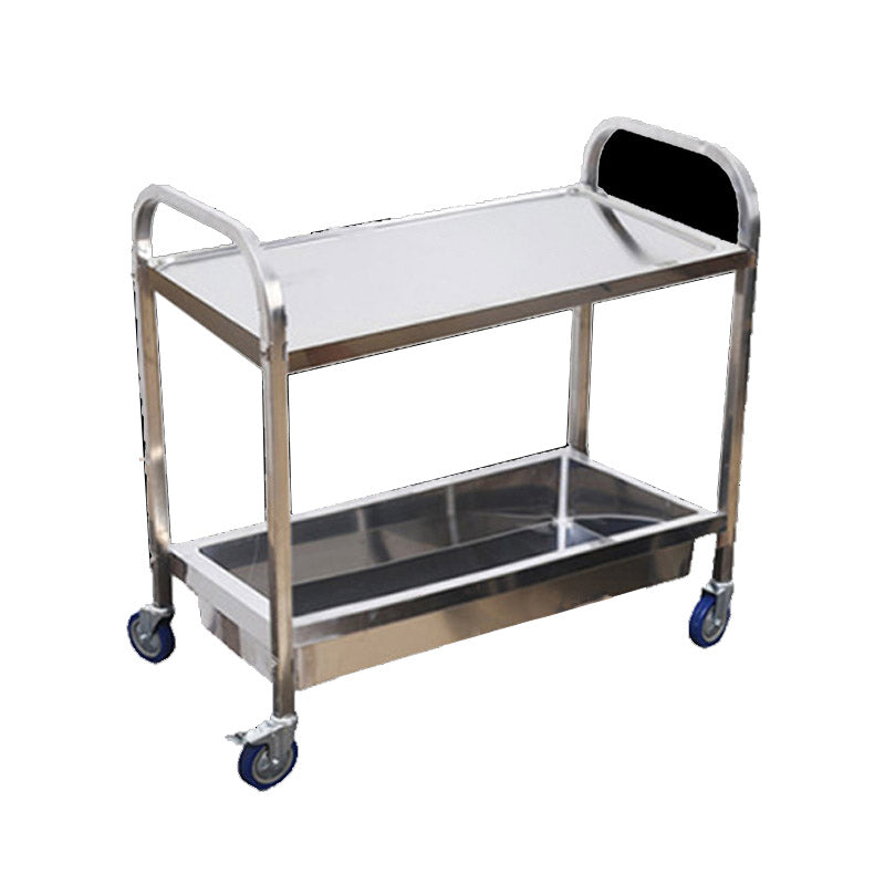 Moderno carrello da cucina in metallo in metallo aperto carrello da cucina in argento