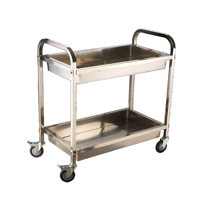 Moderno carrello da cucina in metallo in metallo aperto carrello da cucina in argento