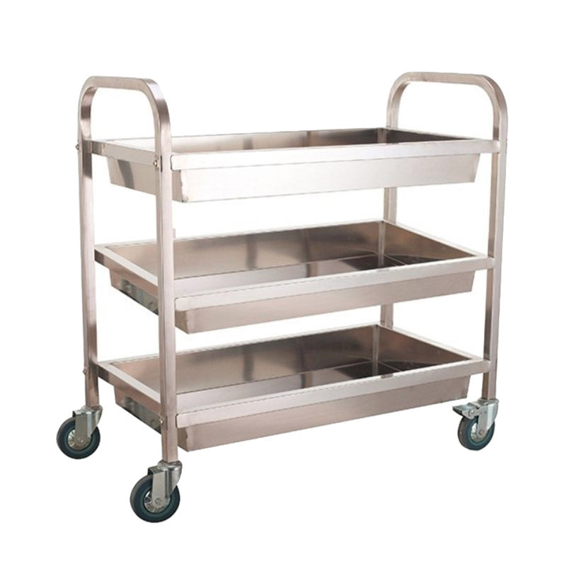 Moderno carrello da cucina in metallo in metallo aperto carrello da cucina in argento