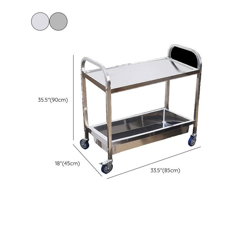 Moderno carrello da cucina in metallo in metallo aperto carrello da cucina in argento