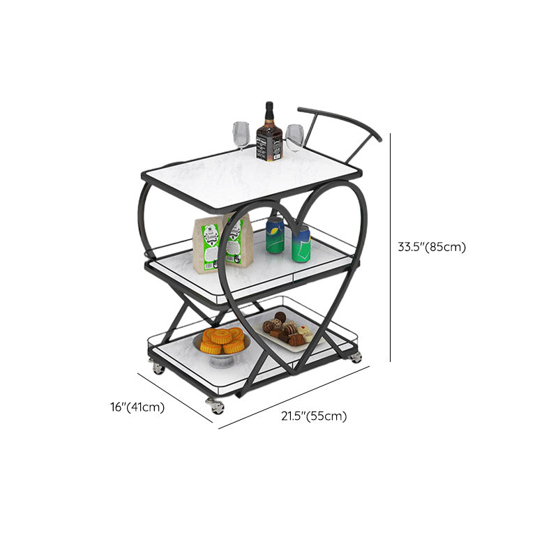 Table de préparation à la maison moderne de stockage ouvert Home Dining Table de préparation