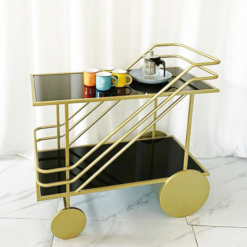 Table de préparation à verre rectangulaire moderne table de préparation à la maison avec roues