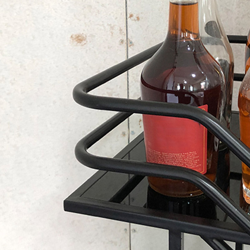 Table de préparation à verre rectangulaire moderne table de préparation à la maison avec roues