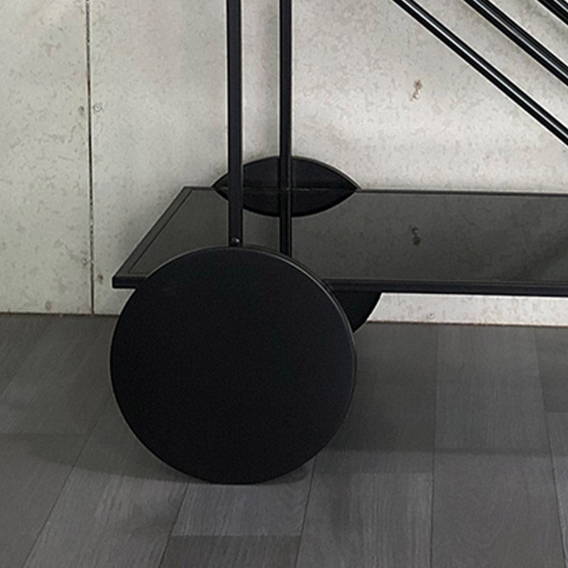 Table de préparation à verre rectangulaire moderne table de préparation à la maison avec roues