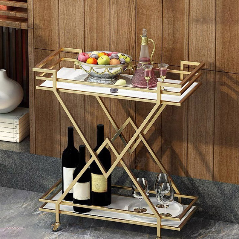Open Storage Modern Prep Table Home Dining Rectangular Prep Table