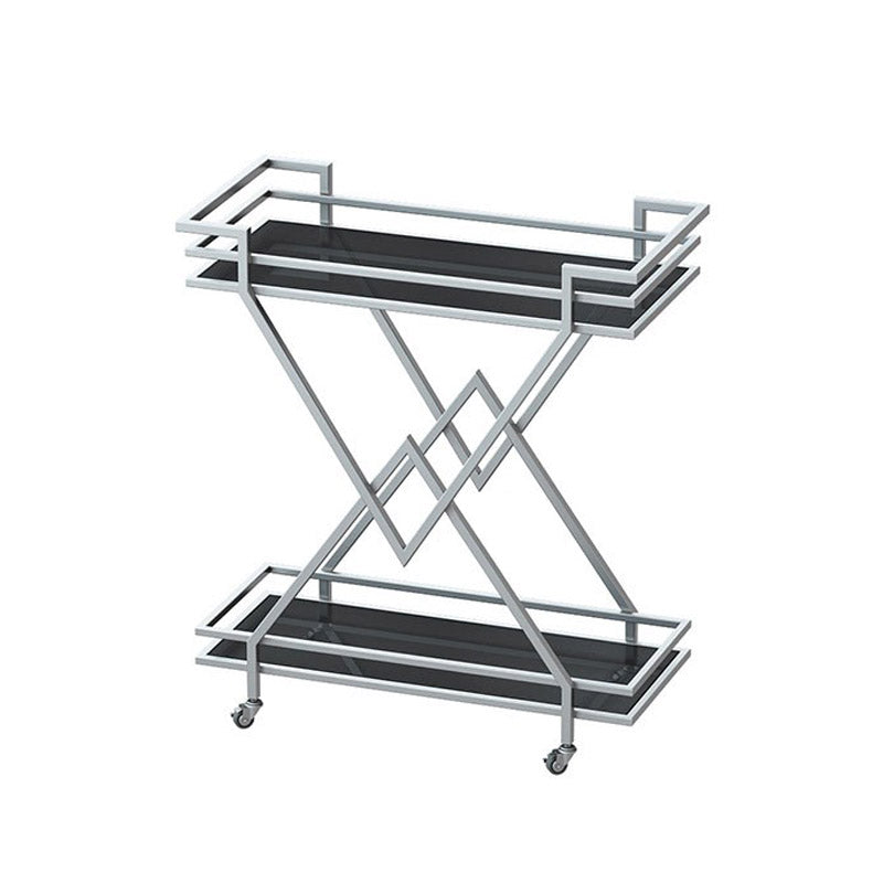 Open Storage Modern Prep Table Home Dining Rectangular Prep Table