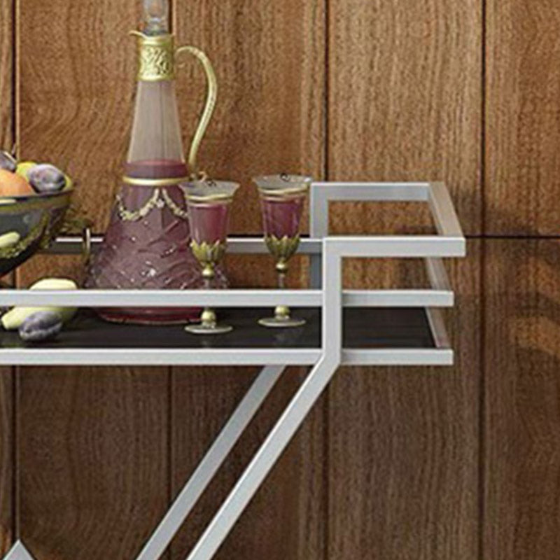 Open Storage Modern Prep Table Home Dining Rectangular Prep Table