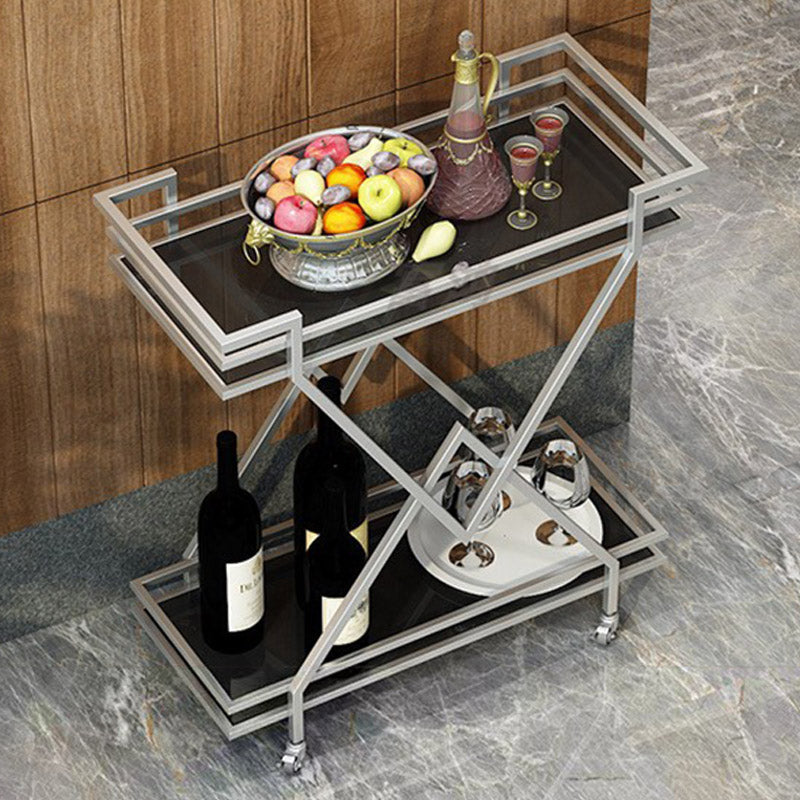 Open Storage Modern Prep Table Home Dining Rectangular Prep Table