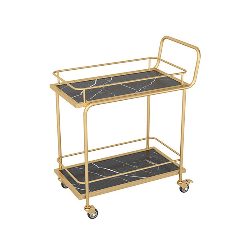 Rolling Kitchen Trolley Manufactured Wood Modern Kitchen Trolley 2 Black Clearhalo 'furn' 'furn_kitchen_islands_carts' 'Furniture' 'Kitchen & Dining Furniture' 'Kitchen Islands & Carts' 'kitchen_islands_carts' 6646687