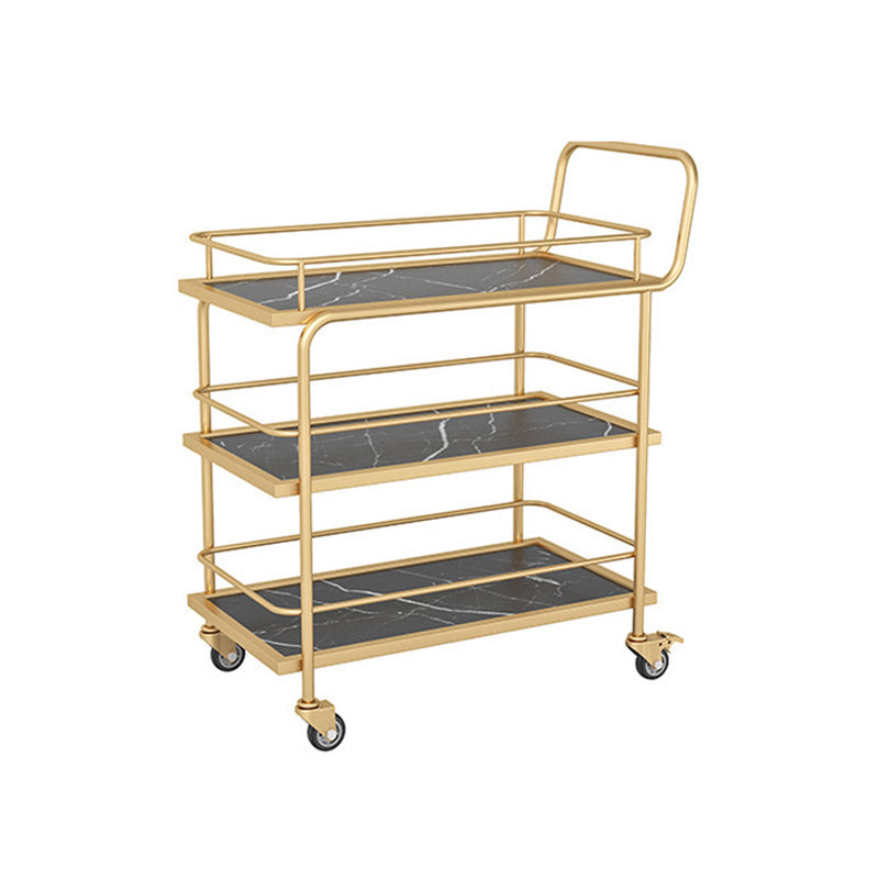Rolling Kitchen Trolley Manufactured Wood Modern Kitchen Trolley 3 Black Clearhalo 'furn' 'furn_kitchen_islands_carts' 'Furniture' 'Kitchen & Dining Furniture' 'Kitchen Islands & Carts' 'kitchen_islands_carts' 6646690