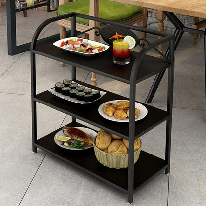 Tavolo da preparazione di stoccaggio aperto a 3 livelli Home Dining Modern Kitchen Trolley
