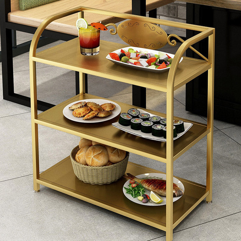 Tavolo da preparazione di stoccaggio aperto a 3 livelli Home Dining Modern Kitchen Trolley