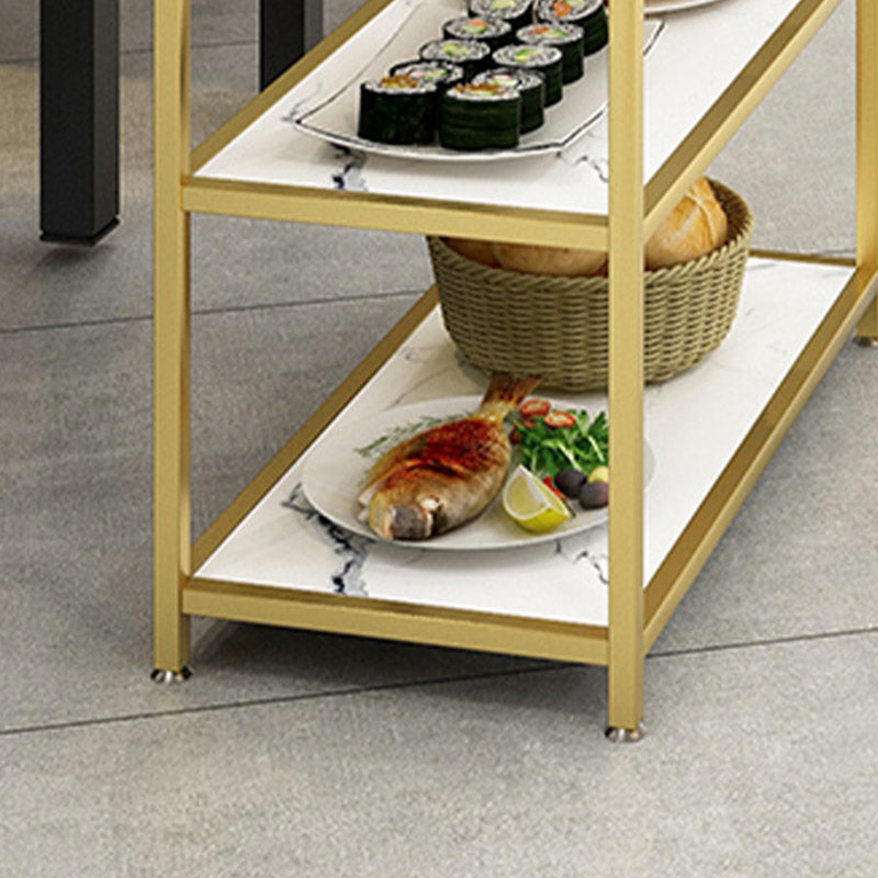 Tavolo da preparazione di stoccaggio aperto a 3 livelli Home Dining Modern Kitchen Trolley