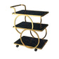 Home Dining Rectangular Prep Table Modern 3-Tier Kitchen Trolley Gold-Black Stone Clearhalo 'furn' 'furn_kitchen_islands_carts' 'Furniture' 'Kitchen & Dining Furniture' 'Kitchen Islands & Carts' 'kitchen_islands_carts' 6646732