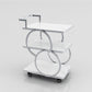Home Dining Rectangular Prep Table Modern 3-Tier Kitchen Trolley Silvery White Stone Clearhalo 'furn' 'furn_kitchen_islands_carts' 'Furniture' 'Kitchen & Dining Furniture' 'Kitchen Islands & Carts' 'kitchen_islands_carts' 6646736