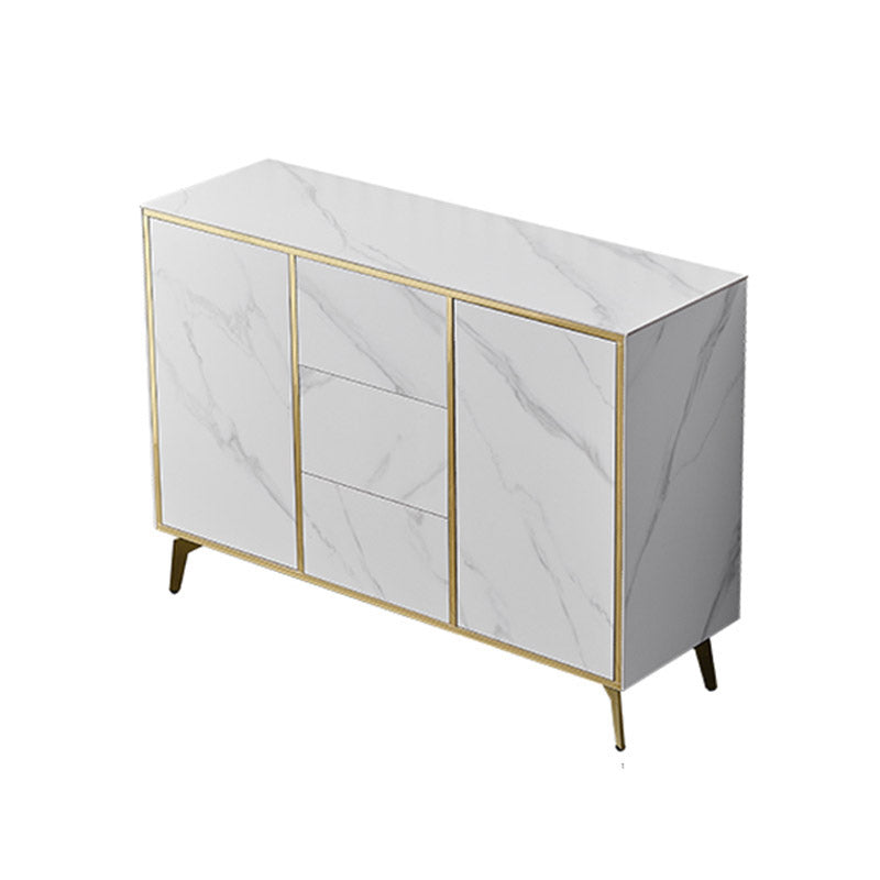 Contemporary Sideboard Table 3 Drawer Sideboard Cabinet for Kitchen White Clearhalo 'buffet_sideboard' 'Buffets & Sideboards' 'furn' 'furn_buffet_sideboard' 'Furniture' 'Kitchen & Dining Furniture' 6646774