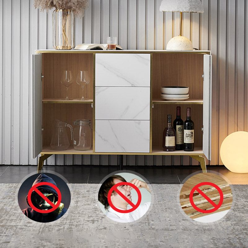 Contemporary Sideboard Table 3 Drawer Sideboard Cabinet for Kitchen Clearhalo 'buffet_sideboard' 'Buffets & Sideboards' 'furn' 'furn_buffet_sideboard' 'Furniture' 'Kitchen & Dining Furniture' 6646786