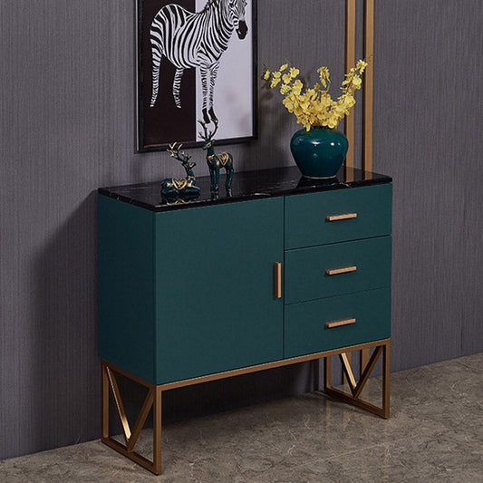 Server da pranzo verde in falda marmo con cassetti a buffet da pranzo moderno