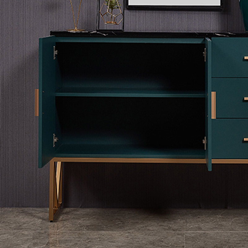 Server da pranzo verde in falda marmo con cassetti a buffet da pranzo moderno