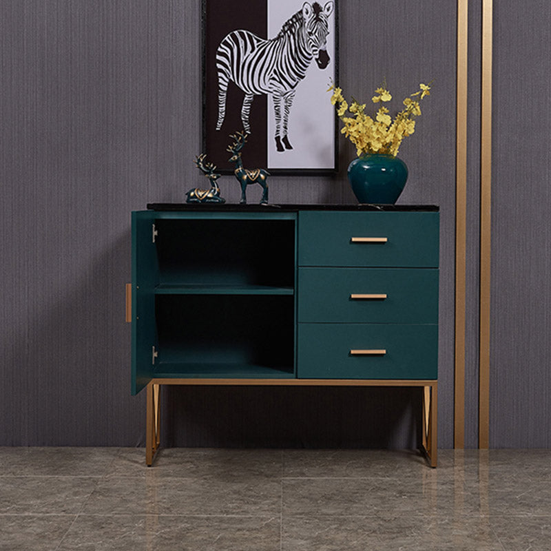 Server da pranzo verde in falda marmo con cassetti a buffet da pranzo moderno