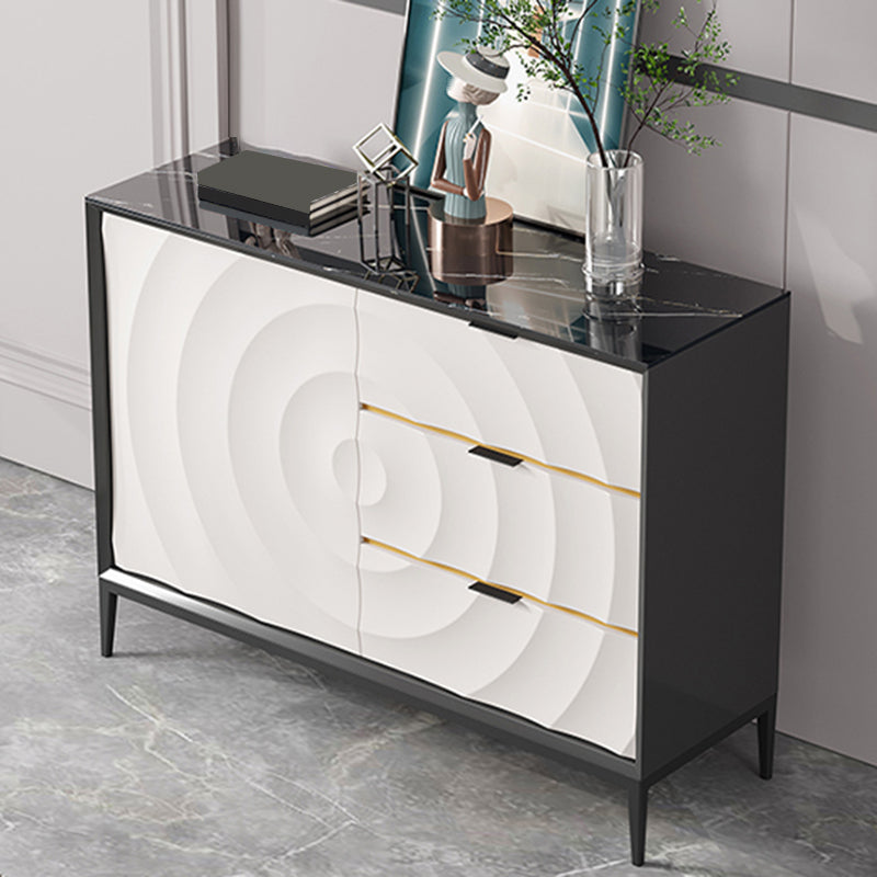 Server da pranzo in pietra e legno con cassetti moderni tavolo da sideboard