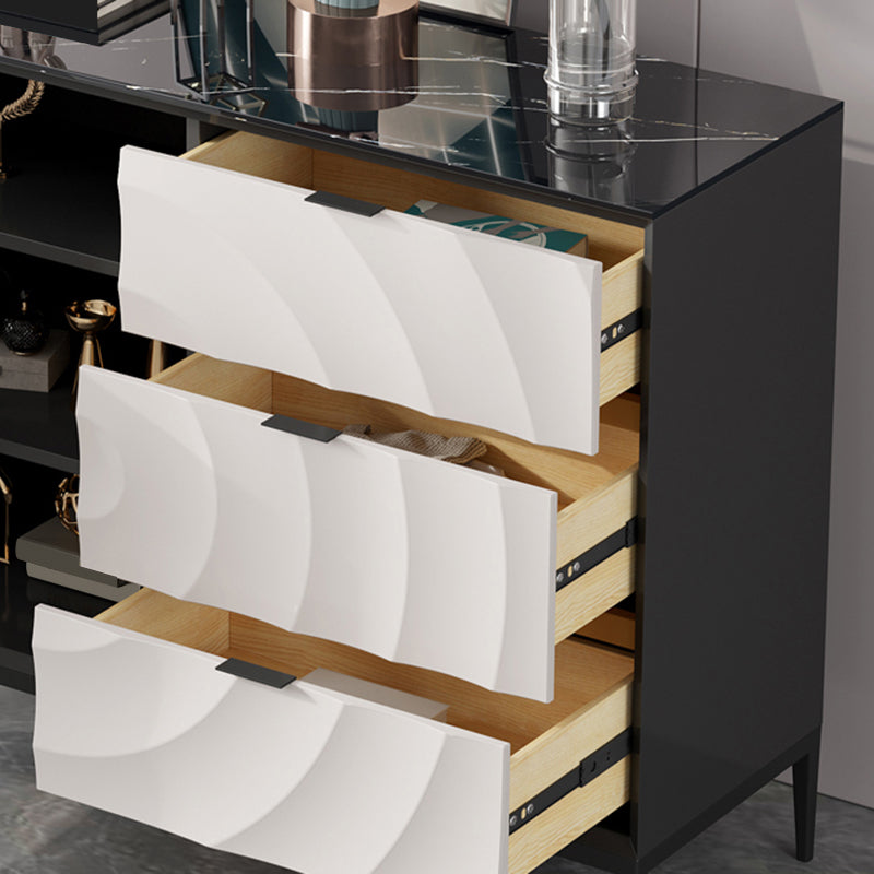 Server da pranzo in pietra e legno con cassetti moderni tavolo da sideboard