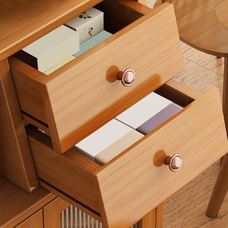 Server da pranzo moderno cucina in bambù marrone con 2 ripiani