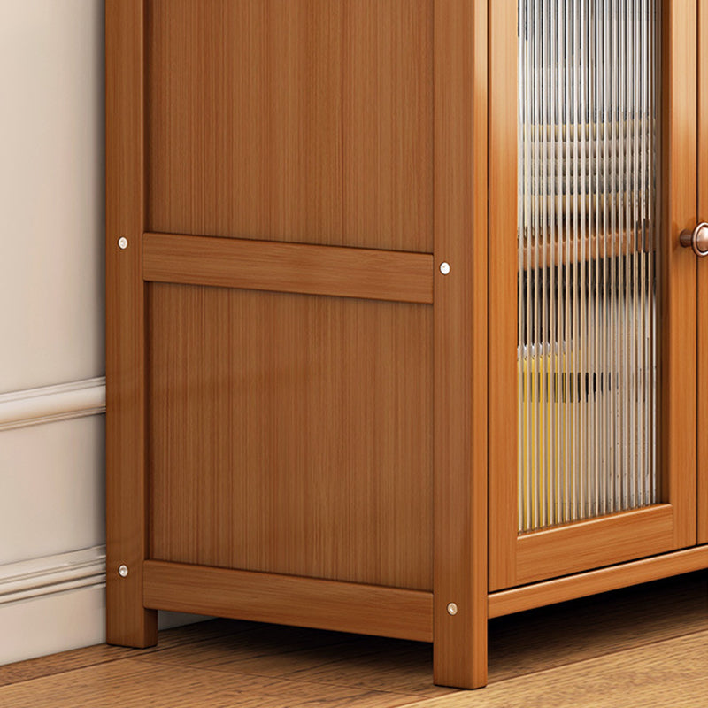 Server da pranzo moderno cucina in bambù marrone con 2 ripiani