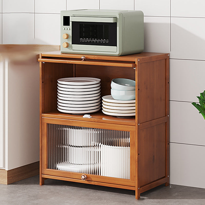 Server di pranzo glam di cucina in bambù marrone per soggiorno