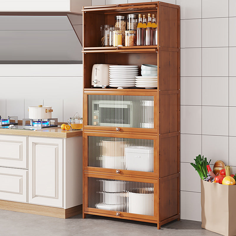 Server di pranzo glam di cucina in bambù marrone per soggiorno