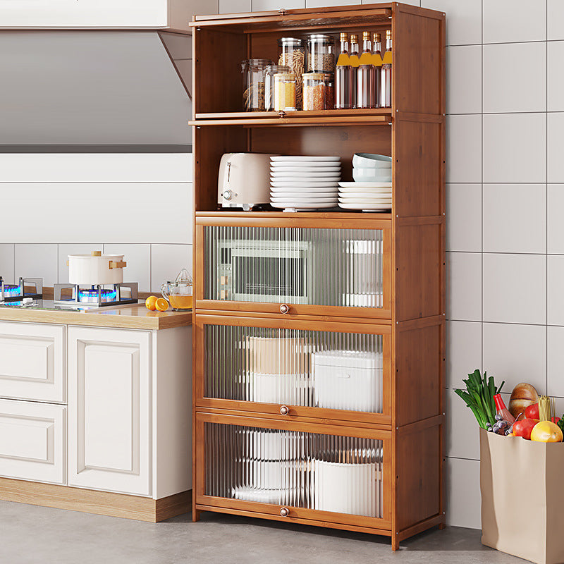 Server di pranzo glam di cucina in bambù marrone per soggiorno