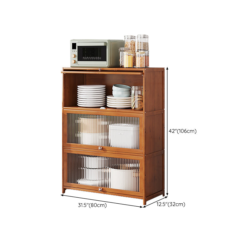 Server di pranzo glam di cucina in bambù marrone per soggiorno