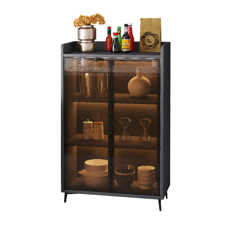 Moderner Glastür -Server Holzdinnerserverkabinett ohne LED -Leuchten