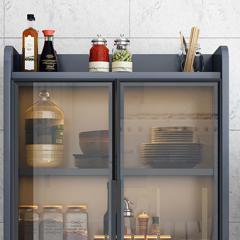 Moderner Glastür -Server Holzdinnerserverkabinett ohne LED -Leuchten