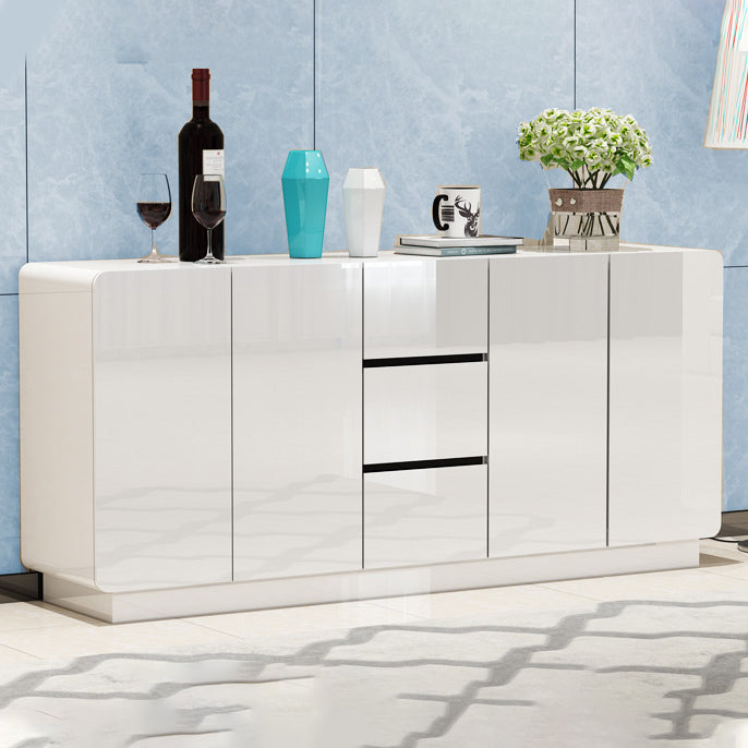 Pinie de bois en bois d'ingénierie blanche buffet de style moderne avec 3 tiroirs