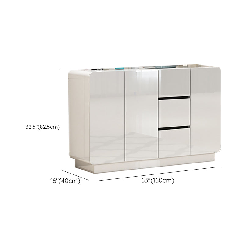 Pinie de bois en bois d'ingénierie blanche buffet de style moderne avec 3 tiroirs