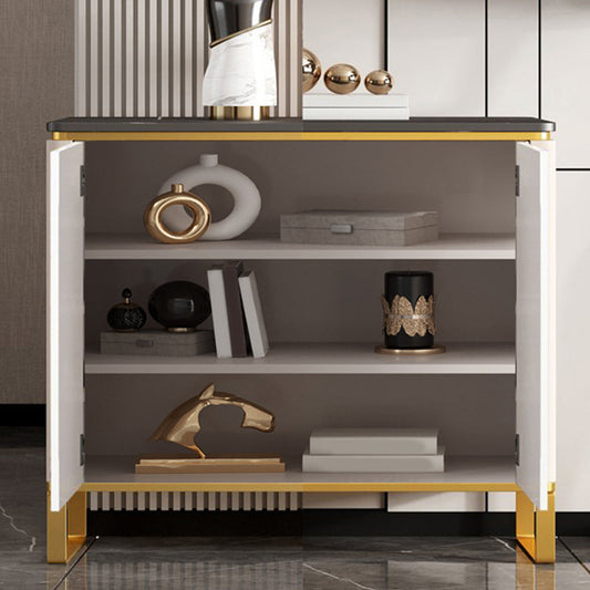 A buffet da pranzo in pietra di credenza in stile contemporaneo con armadi