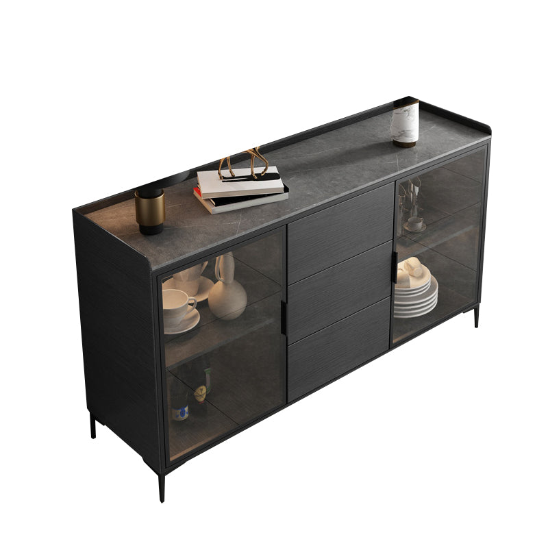 Moderne Crednenza Stone Dining Buffet mit Schränken und Schubladen