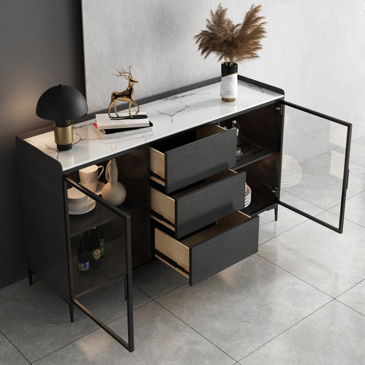 Modern Credenza in pietra a buffet con armadi e cassetti