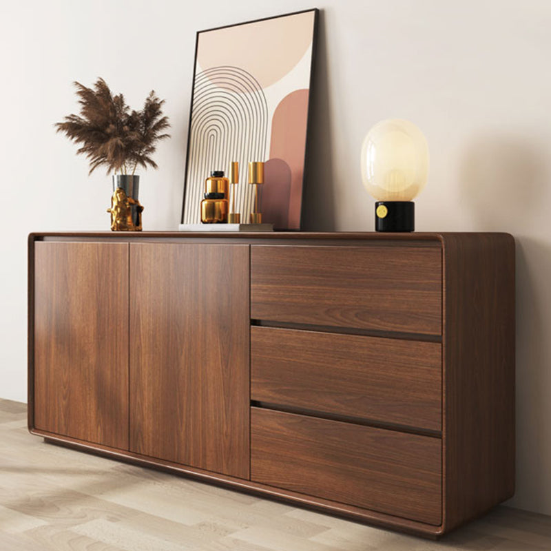 Buffet da pranzo in legno di credenza moderno e contemporaneo con armadi e cassetti